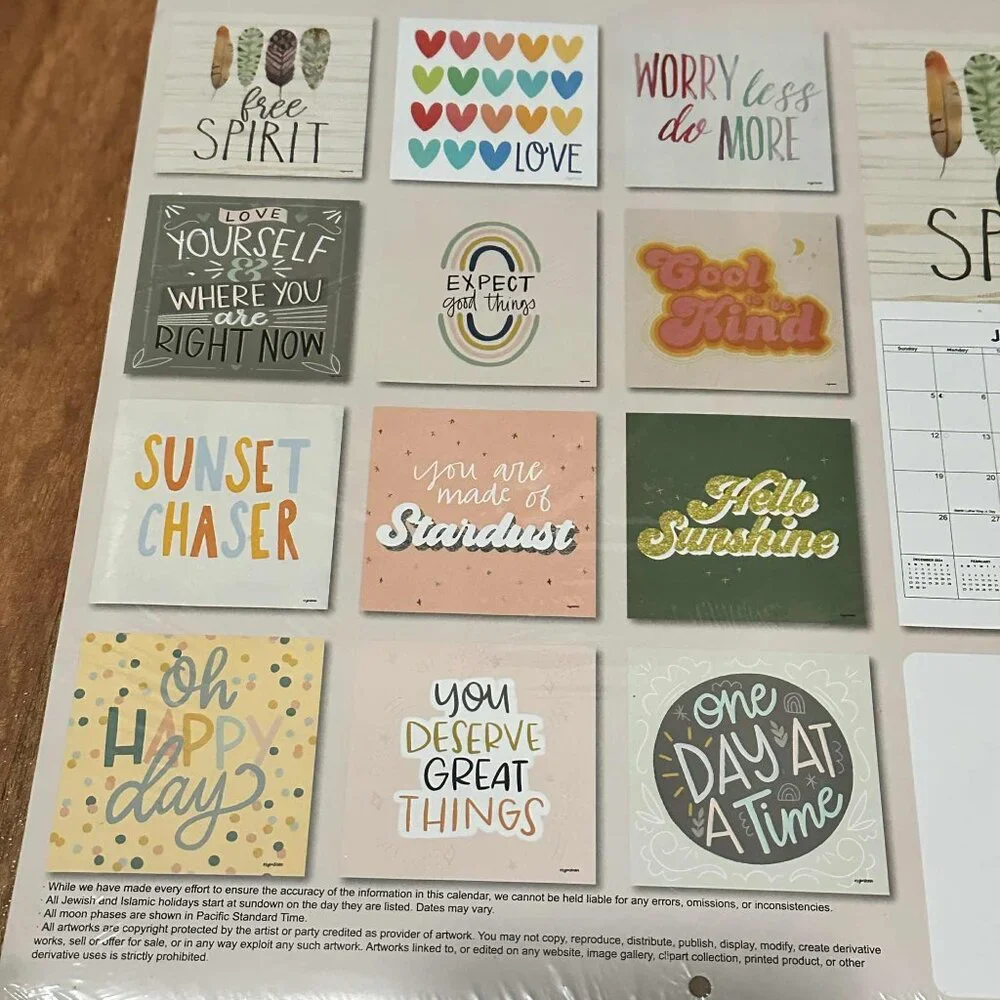 Boho style calendars